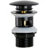 Universal G1 0.25 Brass Pop up Basin Drain Pop up Basin Drain with Overflow Click Clack System, Tool Free Installation, Matte Black