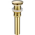Pop up Sink Drain Without Overflow, Brass Sink Drain, Pop up Drain Plug, Gold