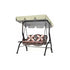 210D Waterproof Garden Swing Replacement Roof Swing Roof Swing Canopy Replacement Anti UV Garden Swing Sunshade, Beige, Three Seats, 164 x 114 x 15cm