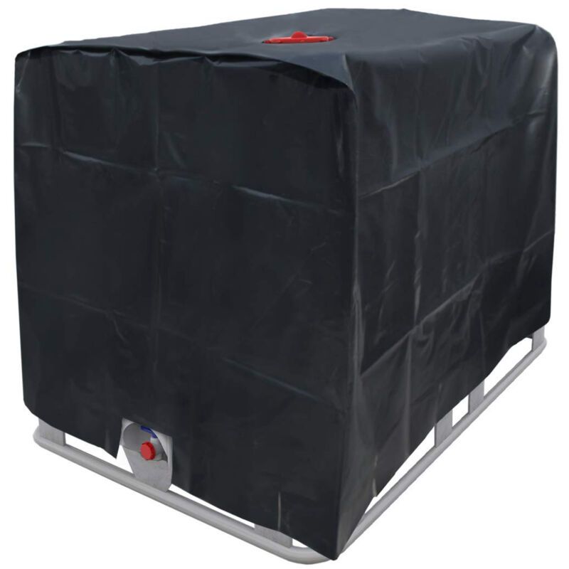 Water Tank Cover, IBC Tank Cover for 1000L Tank, Water Tank Container Protective Cover, Anti Dust Anti UV Anti Rain, Black, 120 x 100 x 116cm