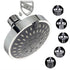 Adjustable Chrome Shower Head, Steel Round Rain Shower Head Mirror Face Shower Head