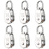 6 Pack M25 Lifting Pulley Loading 150kg, Heavy Duty 304 Stainless Steel Swivel Lifting Rope Pulley Block