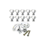 10 Pieces Glass Cupboard Knobs Crystal Diamond Shape Pull Handle for Drawers Dresser Wardrobe Kitchen Cupboards, 30mm
