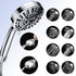 High Pressure Handheld Shower Head with 8 Spray Settings and 2 Spray Modes with Stainless Steel Hose, 1.5m