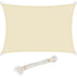 Rectangular Shade Sail Waterproof Anti 93 UV Water Resistant Wind Protection Polyester with UV Protection for Garden Terrace Camping, Beige, 3x5M