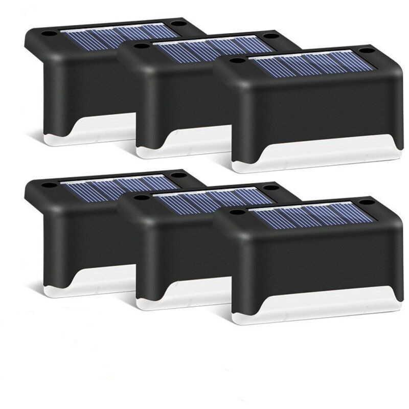 16 Pack Solar Patio Lights Waterproof LED Deck Lights for Patio Stairs Garden Pathway, Black Shell White Light