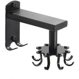 Rotating Wall Hook for Kitchen, 360 Rotatable Kitchen Utensil Holder, Wall Mounted Kitchen Utensil Holder with 8 Hooks for Bathroom and Kitchen, Black