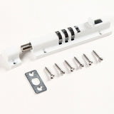 Gate Lock, Mechanical Combination Lock No More Keys Required Gates, Sheds, Any Storage Area and Any Door, White