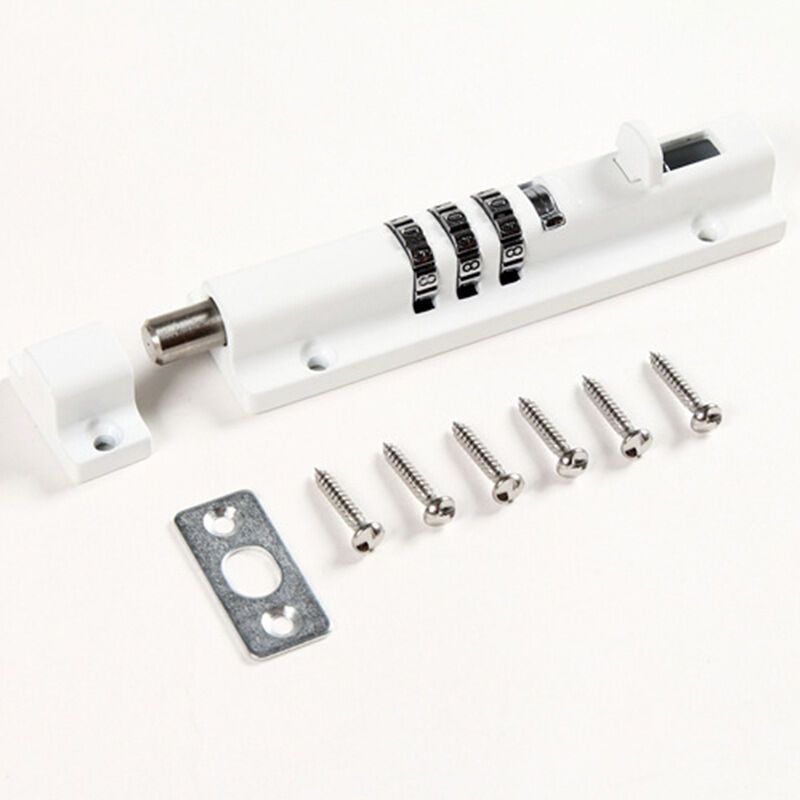 Gate Lock, Mechanical Combination Lock No More Keys Required Gates, Sheds, Any Storage Area and Any Door, White