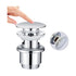 Chrome Copper Pop Up Sink Drain with Universal Automatic Overflow Large Drainage