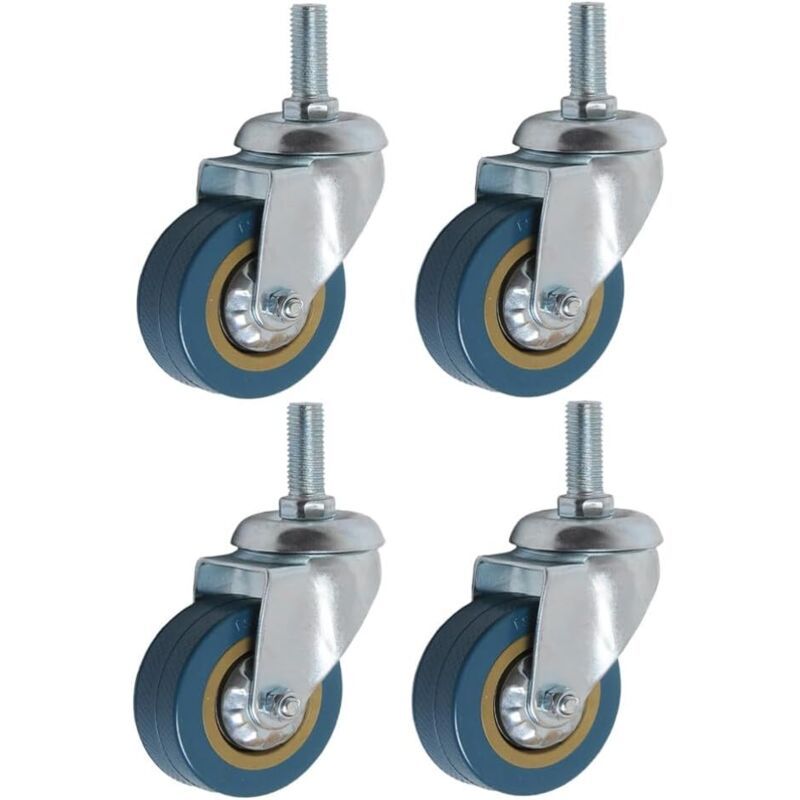 4 Pack 360 Furniture Casters M10 Heavy Duty Swivel Caster, 75mm