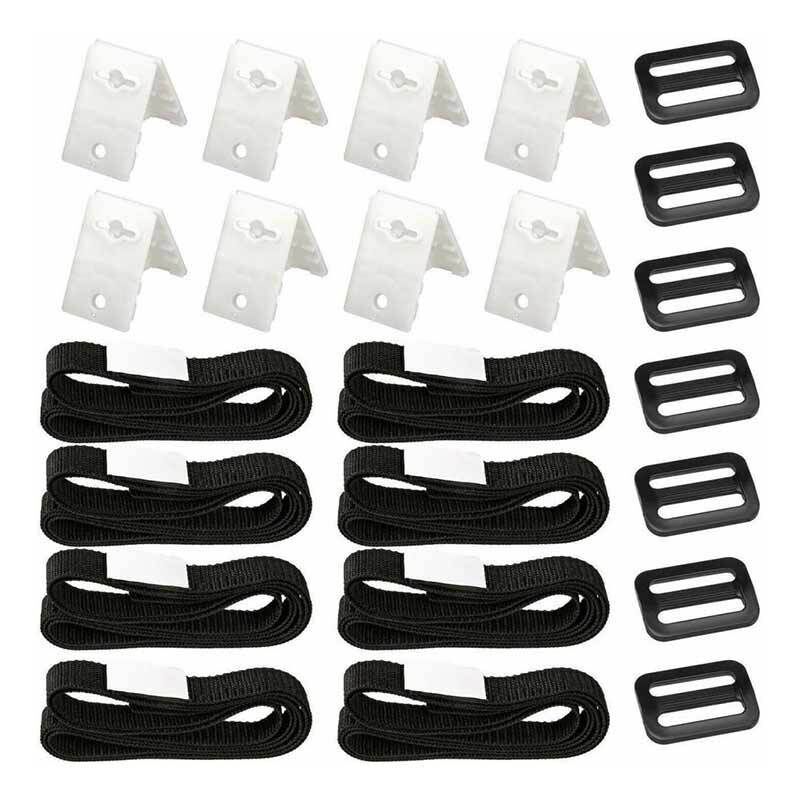 8 Pack Swimming Pool Solar Cover Fixing Kit, Nylon Adhesive Straps Fixing Plates Buckles for Solar Cover Fixing