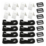 8 Pack Swimming Pool Solar Cover Fixing Kit, Nylon Adhesive Straps Fixing Plates Buckles for Solar Cover Fixing