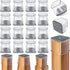 16 Pcs Square Silicone Chair Leg Protectors, Transparent Silicone Floor Protectors for Hardwood and Tile Floors, for Chair Legs with Felt, 32-40 mm