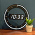 Silent LED Digital Table Clock, Black Electronic Wall Clock, Round Desk Clock, for Bedroom, Living Room and Office, 30 cm