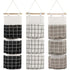3 Pcs Hanging Storage Bag with 3 Pockets, Fabric Wall Shelf Basket Storage Pouch Organizer for Bedroom Bathroom Kitchen, Waterproof and Stylish