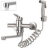 Wall Mounted Kitchen Faucet, Wall Mounted Kitchen Mixer Tap with Spray Gun, 360 Degree Swivel Mixer Tap, Rotatable Tube, Stainless Steel, 23 cm