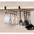 2 Pack Storage Hooks for Glasses, Kitchen Utensils, Tooth and Scarf, Bottom Hook for Cabinet, No Drilling Required, Black