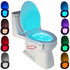 Toilet Light, LED Night Light for Toilet Bathroom PIR Sensor Detector 8 Color Changing Lighting, Only Activates in the Dark