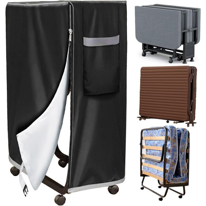 Adjustable, Waterproof, Dustproof Storage Cover for Folding Bed, Multi-Functional Indoor Outdoor Protective Cover, 99 x 38 x 114 cm