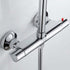 Thermostatic Shower Mixer 2 Outlets High and Low Anti-Scald Mixer Tap in Chrome Brass for Bathroom Bathtub