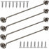 4 Pack Cabin Hooks, Thick Solid Stainless Steel Window Hooks with Mounting Screws for Barn Door, Bathroom, Sliding Door, Silver, 12 Inch