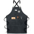 Kitchen Apron Water Resistant Cotton Linen Cross Back Adjustable Apron Black