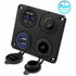 Cigarette Lighter Socket, Dual USB Port 4.2A, DC 12V Outlet, Switch and LED Display Voltmeter Waterproof Car Charger Power Outlet for 12V 24V Car
