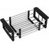 Drain Basket, Sink Drainer, Stainless Steel Telescopic Drainer, for Washing Dishes in the Kitchen Sink, Draining Fruits and Vegetables, Black, S