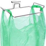Stainless Steel Trash Bag Holder, Hanging Kitchen Cabinet Door Garbage Bag Rack for Cupboards