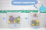 2 Pack Mesh Bath Toy Organizer with 8 Hooks, Bathtub Toy Holder and Shower Caddy for Kids Toddlers, 18 x 14 Inch