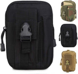 Tactical Molle Pouch, Multi-Purpose EDC Utility Waist Bag with Cell Phone Holster for Sports Hiking Camping, Black