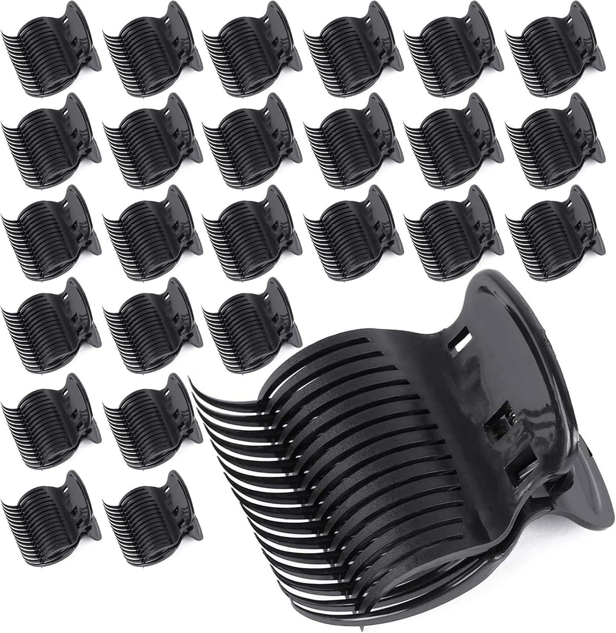 24 Pcs Hair Roller Clips, Black Claw Clips Replacement for Hot Rollers Hair Curlers, Hair Section Styling Clips for Women Girls