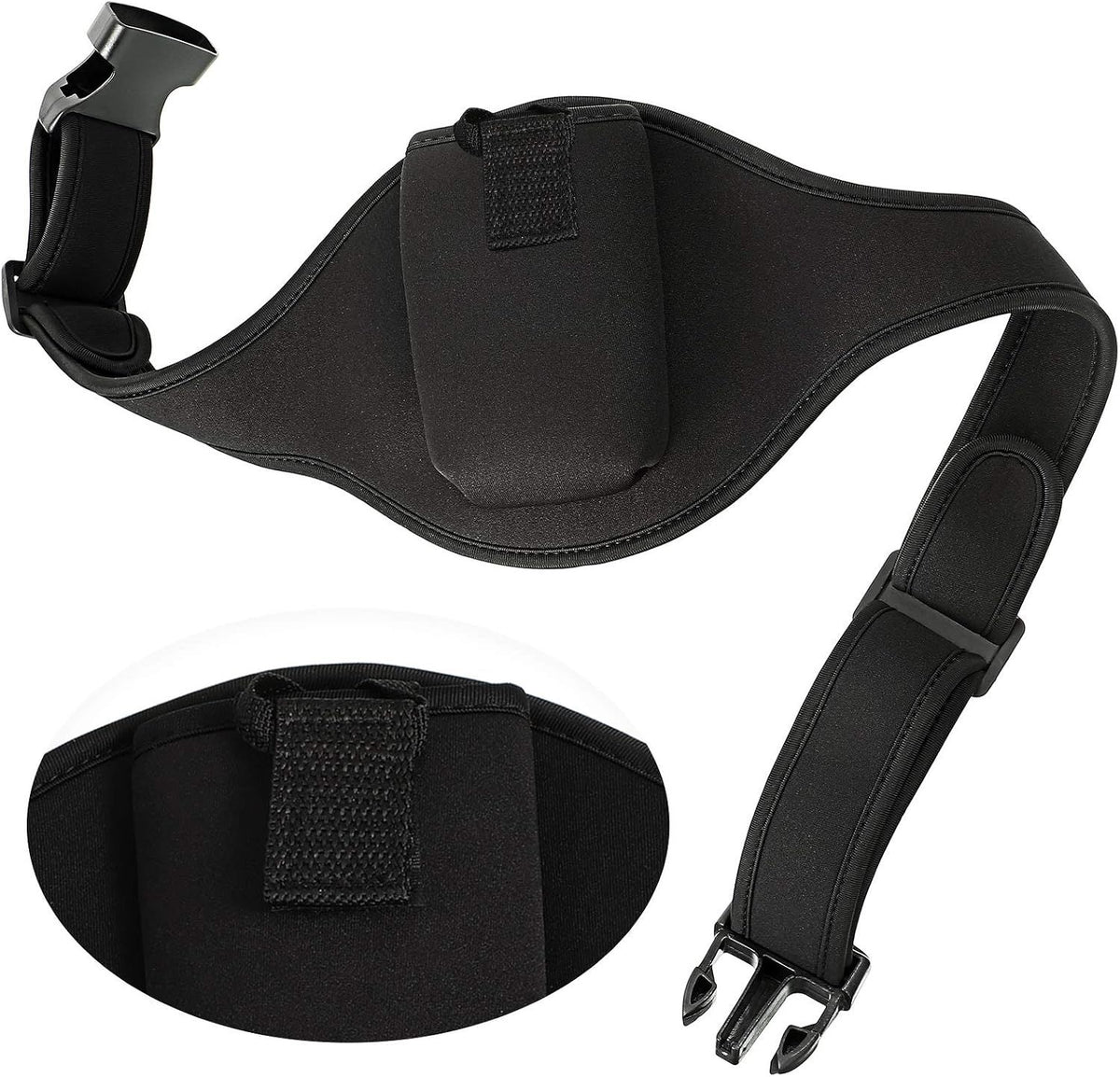 Microphone Belt, Neoprene Microphone Carry Pouch with Anti Drop Strap, Adjustable Sweat Absorbing Belt Bag for Fitness Teachers, Speech and Theatre