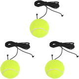 3Pcs Tennis Balls with Elastic Cord, Rebound Training Ball for Tennis Trainer Solo Practice, Suitable for Adult Beginners