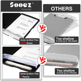 Storage Clipboard with Pen Holder, Heavy Duty Plastic Clipboard with Storage, Low Profile Clip, Holds 200 Sheets, Office Supplies for Nurses Teachers
