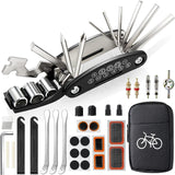 Bike Tool Kit with Puncture Repair Set, Bicycle Repair Kit with 3 Tyre Levers, Multifunctional Bike Accessories for Road Bike Mountain Bike BMX