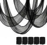 5Pcs Halloween Creepy Cloth Black Spooky Fabric Halloween Decorations for Outdoor Indoor, 30x72 Inch
