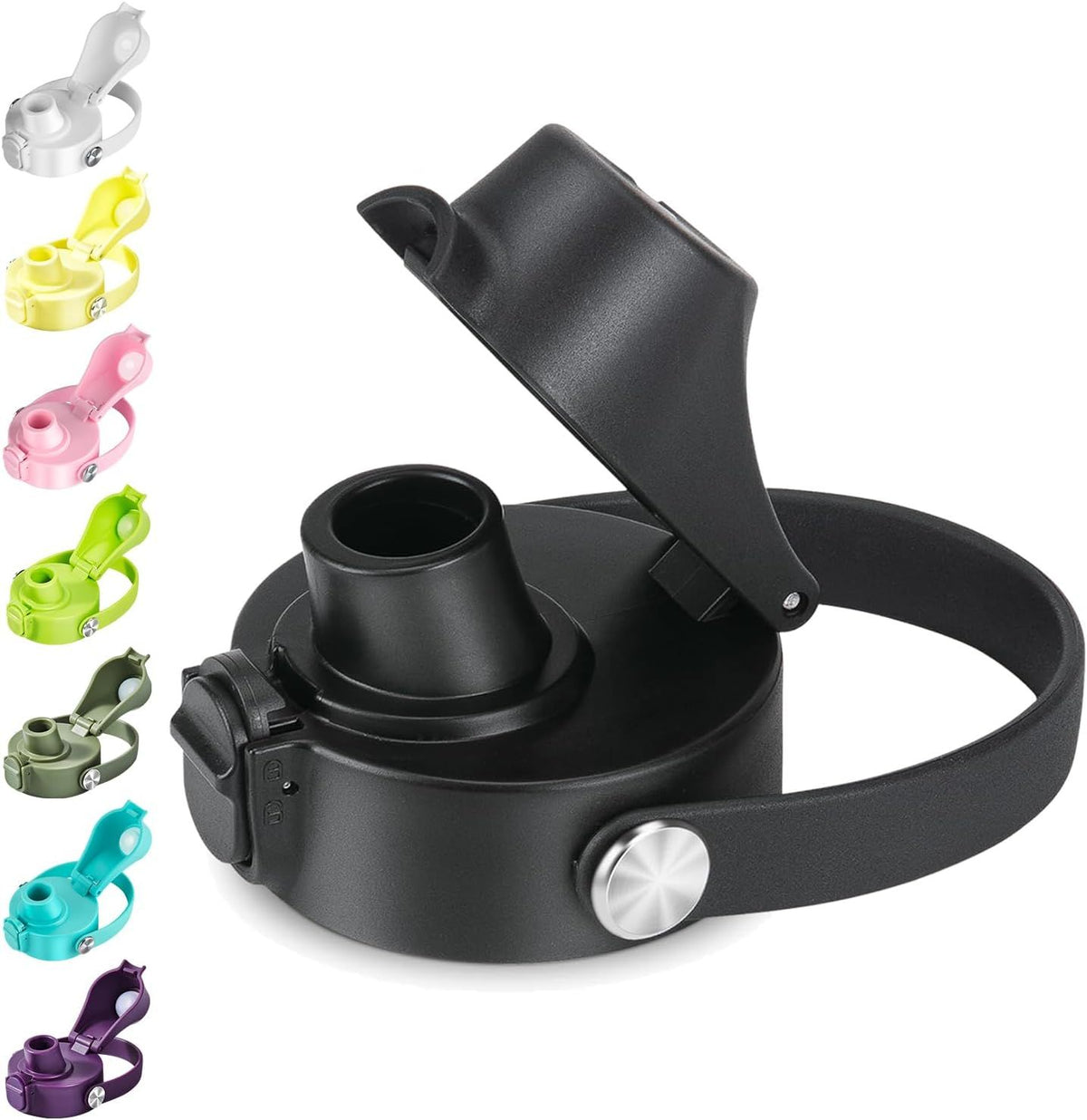 Auto Flip Lid Replacement with Button Lock, Spout Lid Compatible with Hydro Flask Wide Mouth, Simple Modern, Iron Flask and Other Brands