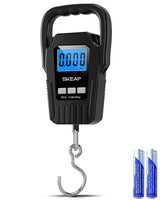 Digital Fish Scale, Hanging Fishing Luggage Scale with Backlit LCD Display and Large Handle, 110lb/50kg, Black