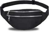 Fanny Pack for Women Men, Lightweight Bum Bag Waist Pack with 2 Zipper Pockets and Adjustable Strap, Large Belt Bag for Running Hiking Dog Walking