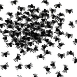 120pcs Mini Plastic Black Spiders Prank for Halloween Party Haunted House Home Decoration, Small Size