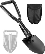 Folding Camping Shovel, Portable High Carbon Steel Digging Trowel for Outdoor Backpacking Hiking Car Emergency Home Garden, 18.5''