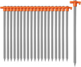 20 Pack Tent Stakes Heavy Duty Non-Rust Metal Tent Pegs Ground Stakes Tent Spikes for Camping Garden Canopies Outdoor, 9.75 Inch
