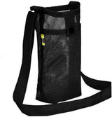 Water Bottle Carrier Bag with Adjustable Shoulder Strap, Portable Water Bottle Holder for Walking Hiking Camping Travelling, Black
