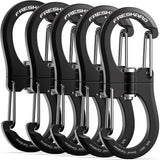 5 Pack Swivel Double-Ended Wiregate Carabiner Clip, 1kN, Lightweight Hook for Hiking Camping Fishing, Not for Climbing