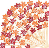 150 Pcs Maple Leaf Cocktail Picks for Appetizers Drinks, Fall Party Food Toothpicks Decoration Supply