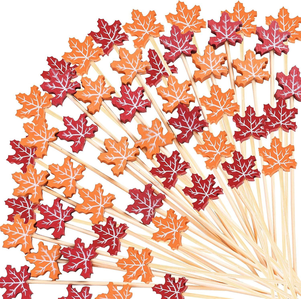 150 Pcs Maple Leaf Cocktail Picks for Appetizers Drinks, Fall Party Food Toothpicks Decoration Supply
