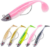 Soft Fishing Lures Kit, Pre Rigged Silicone Swimbait Artificial Bait with Hooks, Ultra Realistic for Predator Fishing Pike Zander Perch Bass Trout