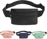 Fanny Pack for Women Men, Waterproof Bum Bag with Adjustable Belt, Zipper Waist Bag for Sport Hiking Running, Black